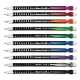 Paper Mate PAP2104212 Write Bros Mechanical Pencil, 0.7 mm, HB (#2), Black Lead, Black Barrel with Assorted Clip Colors, 24/Pack