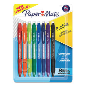 Paper Mate PAP2105705 Profile Mechanical Pencils, 0.7 mm, HB (#2), Black Lead, Assorted Barrel Colors, 8/Pack