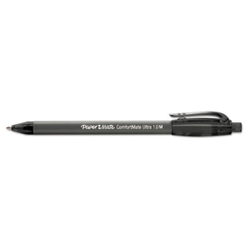SANFORD INK COMPANY PAP6330187 ComfortMate Ultra Ballpoint Pen, Retractable, Medium 1 mm, Black Ink, Black Barrel, Dozen