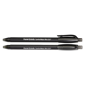 SANFORD INK COMPANY PAP6380187 ComfortMate Ultra Ballpoint Pen, Retractable, Fine 0.8 mm, Black Ink, Black Barrel, Dozen