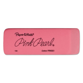 Paper Mate PAP70520 Pink Pearl Eraser, For Pencil Marks, Rectangular Block, Medium, Pink, 24/Box