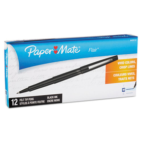 SANFORD INK COMPANY PAP8430152 Point Guard Flair Needle Tip Stick Pen, Black Ink, 0.7mm, Dozen