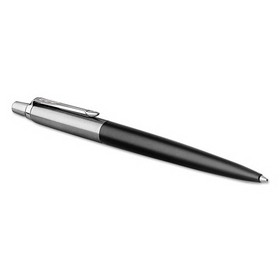 Parker PAR1953184 Jotter Ballpoint Pen, Retractable, Medium 1 mm, Blue Ink, Black/Chrome Barrel