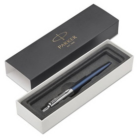 Parker 1953186 Jotter Retractable Ballpoint Pen Gift Box, 1mm, Blue Ink, Royal Blue/Chrome Barrel