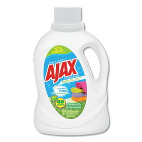 Ajax AJAXX40 Laundry Detergent Liquid, Green and Kind, Unscented, 40 Loads, 60 oz Bottle, 6/Carton