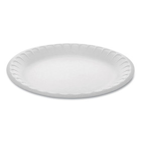 Pactiv PCT0TH10009 Unlaminated Foam Dinnerware, Plate, 9" dia, White, 500/Carton
