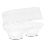 Pactiv Evergreen PCT2002 ClearView Bakery Cupcake Container, 2-Compartment, 6.75 x 4 x 4, Clear, Plastic, 100/Carton