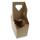 Pactiv PCTD24CPCRY44 Cup Carrier, Up to 44 oz, Two to Four Cups, Natural, 250/Carton