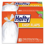 Hefty PCTE84563CT Easy Flaps Trash Bags, Tie-Flap, 13 gal, 23.75
