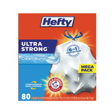 Hefty PCTE88356CT Ultra Strong Scented Tall Kitchen Bags, Drawstring, 13 gal, Clean Burst, 24.75