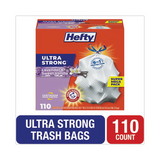 Hefty PCTE88366 Extra Heavy-Duty Ultra Strong Scented Tall Kitchen Bags, Drawstring, 13 gal, Lavender/Vanilla, 23.75 x 24.88, White, 110/Box