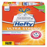 Hefty PCTE88368 Ultra Strong Tall Kitchen and Trash Bags, 13 gal, 0.9 mil, 23.75