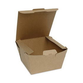 Pactiv Evergreen PCTNOB08KECTE EarthChoice Tamper Evident OneBox Paper Box, 4.5 x 4.5 x 3.25, Kraft, 200/Carton