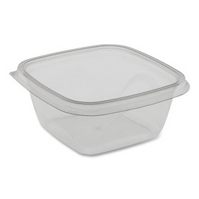 Pactiv SAC0516 EarthChoice Recycled PET Square Base Salad Containers, 5 x 5 x 1.75, 16 oz,  Clear, 504/Carton
