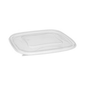 Pactiv Evergreen PCTSACLF07 EarthChoice Square Recycled Bowl Flat Lid, 7.38 x 7.38 x 0.26, Clear, Plastic, 300/Carton