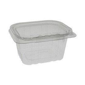 Pactiv Evergreen PCTTEHL5X416 EarthChoice Tamper Evident Recycled Hinged Lid Deli Container, 16 oz, 5.38 x 4.5 x 2.63, Clear, Plastic, 304/Carton