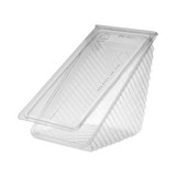 Pactiv Evergreen PCTY11334 Plastic Hinged Lid Sandwich Container, 3.25 x 6.5 x 3, Clear, 85/Pack, 3 Packs/Carton