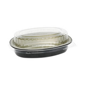 Pactiv Evergreen PCTY6707WPSFG Classic Carry-Out Container, 16 oz, 6.88 x 4.56 x 3, Black/Gold, Aluminum, 100/Carton
