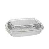 Pactiv Evergreen PCTY6710PWPSFG Classic Carry-Out Container, 46 oz, 9.75 x 7.75 x 1.75, Silver, Aluminum, 50/Carton