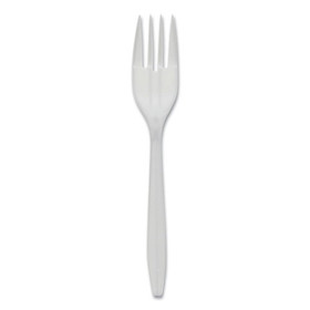Pactiv PCTYFWFWCH Fieldware Cutlery, Fork, Mediumweight, White, 1,000/Carton