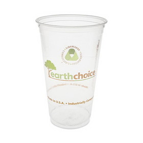 Pactiv Evergreen PCTYPLA24CEC EarthChoice Compostable Cold Cup, 24 oz, Clear/Printed, 580/Carton