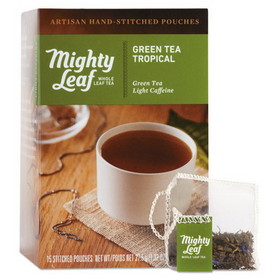 Mighty Leaf Tea PEE510138 Whole Leaf Tea Pouches, Green Tea Tropical, 15/Box