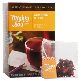 Mighty Leaf Tea PEE510144 Whole Leaf Tea Pouches, Wild Berry Hibiscus, 15/Box