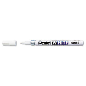 Pentel PEN100WS White Permanent Marker, Fine Bullet Tip, White
