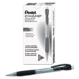 PENTEL OF AMERICA PENAL15A Champ Mechanical Pencil, 0.5 Mm, translucent Gray Barrel, Dozen