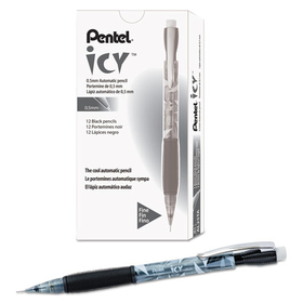 PENTEL OF AMERICA PENAL25TA Icy Mechanical Pencil, .5mm, Trans Smoke, Dozen
