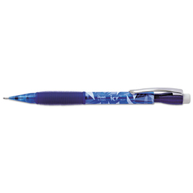 PENTEL OF AMERICA PENAL27TC Icy Mechanical Pencil, 0.7 mm, HB (#2), Black Lead, Transparent Blue Barrel, Dozen