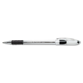 PENTEL OF AMERICA PENBK90A R.s.v.p. Stick Ballpoint Pen, .7mm, Trans Barrel, Black Ink, Dozen