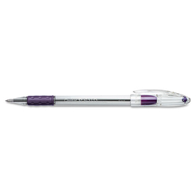 PENTEL OF AMERICA PENBK90V R.s.v.p. Stick Ballpoint Pen, .7mm, Trans Barrel, Violet Ink, Dozen