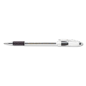 PENTEL OF AMERICA PENBK91ASWUS R.S.V.P. Ballpoint Pen Value Pack, Stick, Medium 1 mm, Black Ink, Clear/Black Barrel, 24/Pack