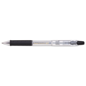 Pentel PENBK93A R.S.V.P. RT Ballpoint Pen, Retractable, Medium 1 mm, Black Ink, Clear Barrel, Dozen
