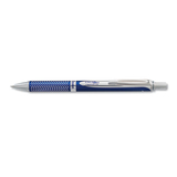Pentel BL407C-A EnerGel Alloy RT Retractable Liquid Gel Pen, .7mm, Blue Barrel, Black Ink