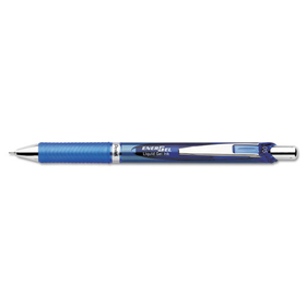 PENTEL OF AMERICA PENBLN75C Energel Rtx Retractable Liquid Gel Pen, .5mm, Silver/blue Barrel, Blue Ink