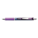 Pentel PENBLN75V Energel Rtx Retractable Liquid Gel Pen, .5mm, Silver/violet Barrel, Violet Ink