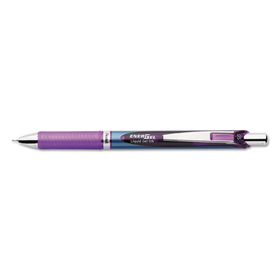 Pentel PENBLN75V EnerGel RTX Gel Pen, Retractable, Fine 0.5 mm Needle Tip, Violet Ink, Violet/Blue Barrel