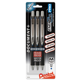 Pentel PENBLP77BP3C EnerGel PRO Hybrid Gel Pen, Retractable, Medium 0.7 mm, Blue Ink, Black Barrel, 3/Pack