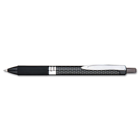 Pentel PENK497A Oh! Gel Pen, Retractable, Medium 0.7 mm, Black Ink, Black Barrel, Dozen