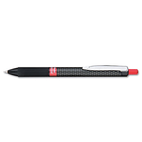 Pentel PENK497B Oh! Gel Pen, Retractable, Medium 0.7 mm, Red Ink, Black Barrel, Dozen