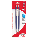 Pentel PENP207BP2K6 Sharp Mechanical Pencil, 0.7 mm, HB (#2), Black Lead, Blue Barrel, 2/Pack