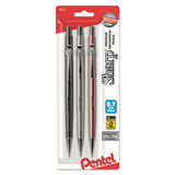 Pentel PENP207MBP3M Sharp Mechanical Pencil, 0.7 mm, HB (#2), Black Lead, Assorted Barrel Colors, 3/Pack