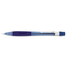 PENTEL OF AMERICA PENPD347TC Quicker Clicker Mechanical Pencil, 0.7 Mm, Transparent Blue Barrel