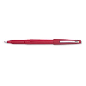 PENTEL OF AMERICA PENR100B Rolling Writer Roller Ball Pen, Stick, Medium 0.8 mm, Red Ink, Red Barrel, Dozen