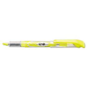 PENTEL OF AMERICA PENSL12G 24/7 Highlighters, Bright Yellow Ink, Chisel Tip, Bright Yellow/Silver/Clear Barrel, Dozen