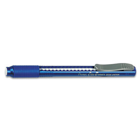 PENTEL OF AMERICA PENZE22C Clic Eraser Grip Eraser, For Pencil Marks, White Eraser, Blue Barrel