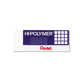 PENTEL OF AMERICA PENZEH10BP3K6 Hi-Polymer Eraser, For Pencil Marks, Rectangular Block, Medium, White, 3/Pack