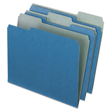 Pendaflex PFX04302 Earthwise Recycled Colored File Folders, 1/3 Cut Top Tab, Letter, Blue, 100/box
